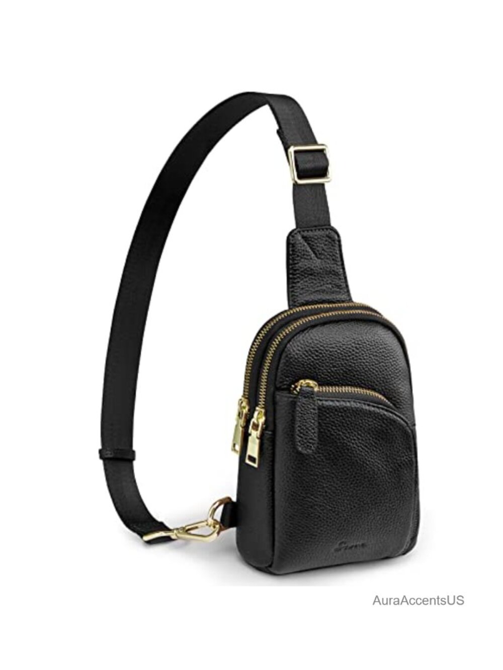 S-ZONE Genuine Leather RFID Blocking Small Sling Bag Women Crossbody Fanny Pack
